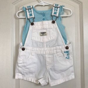 OshKosh Overall Jean Shorts & Matching Onesie